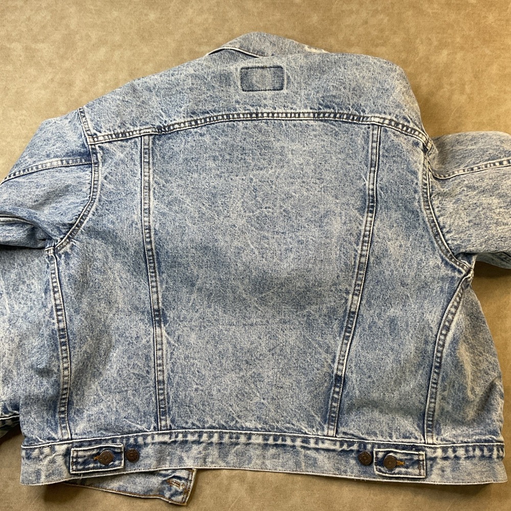 Vintage Levis Jean Jacket Denim Trucker Acid Wash Y2K 90s WPL423 Men Sz L USA - Picture 11 of 12